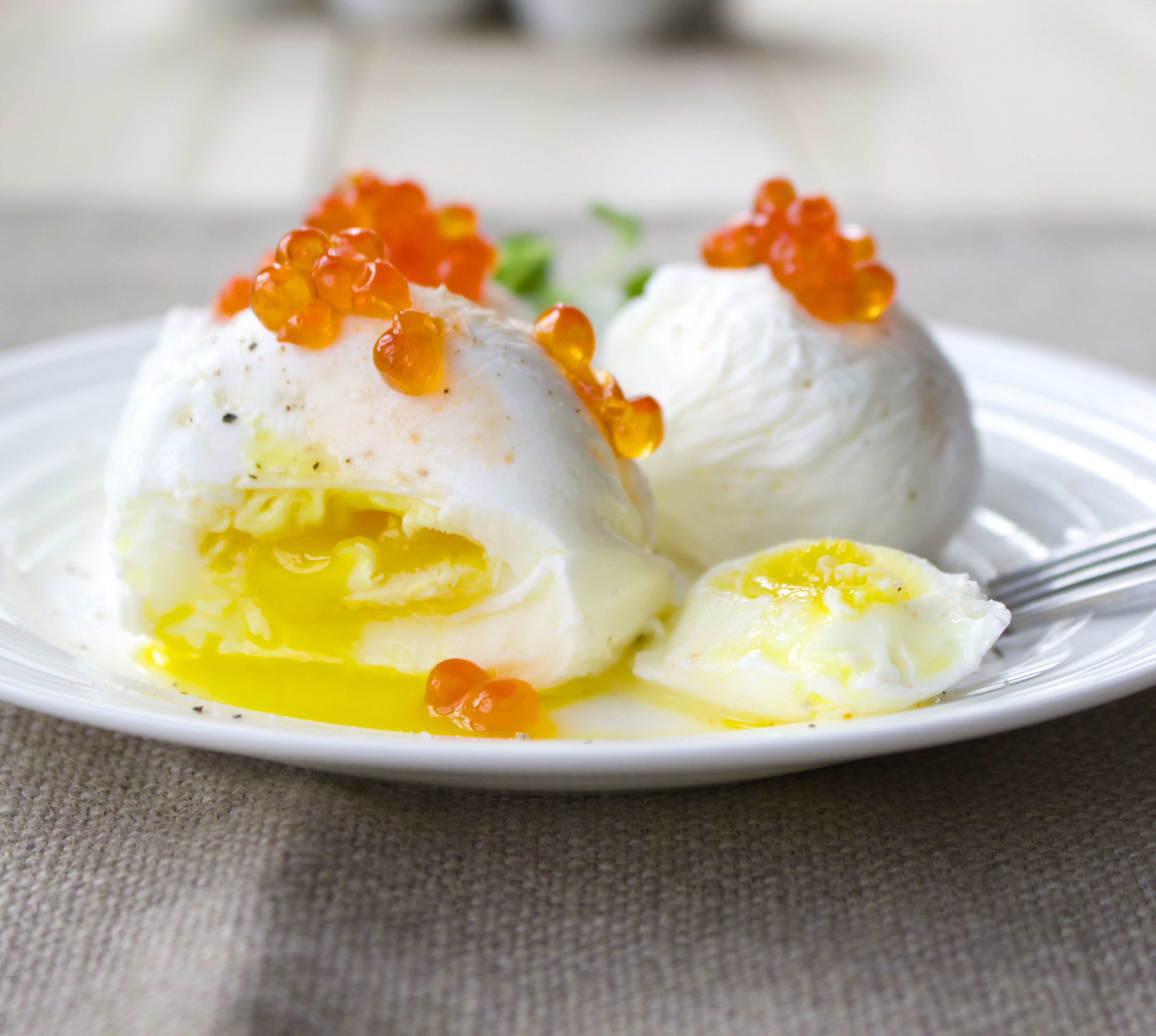 Poached Eggs With Salmon Roe Beets Bones